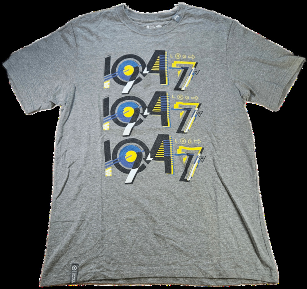 LRG T-Shirt Men's LG Gray Graphic Print Cotton Blend Premium Fit Short Sleeve